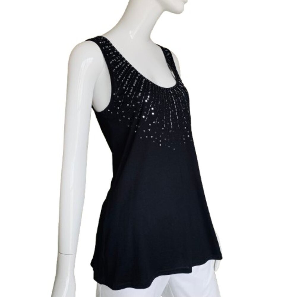Express Black Sequin Tank Top Size Medium